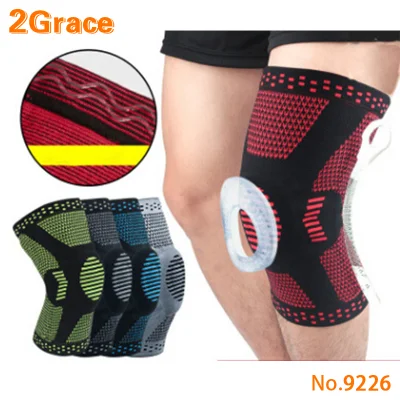 膝を保護する膝サポート用のサイドスタビライザーと膝蓋骨ゲルパッドを備えた膝圧縮スリーブ